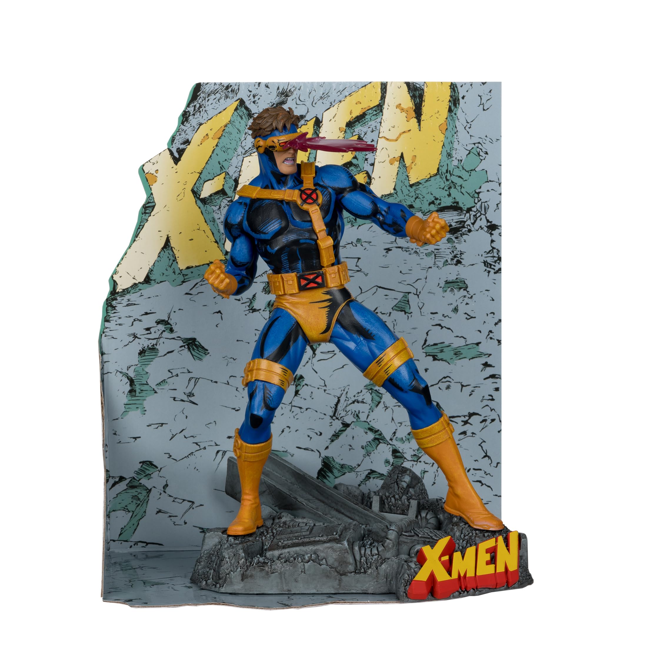 McFarlane Marvel Cyclops - Giocattolo da collezione in scala 1:10 con scena (X-Men #1