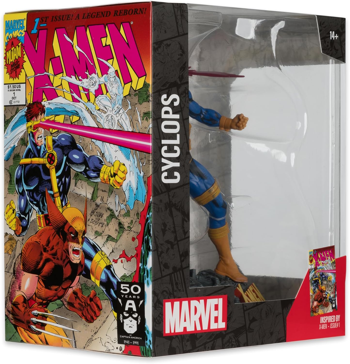 McFarlane Marvel Cyclops - Giocattolo da collezione in scala 1:10 con scena (X-Men #1