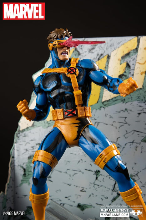 McFarlane Marvel Cyclops - Giocattolo da collezione in scala 1:10 con scena (X-Men #1