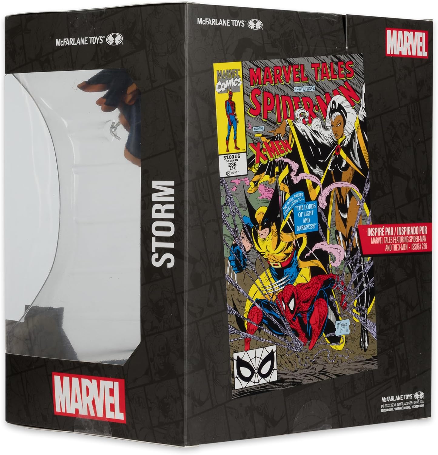 McFarlane Toys - Marvel Storm Coleccionable a escala 1:10 con escena (Marvel Tales con Spider-Man y The X-Men #236