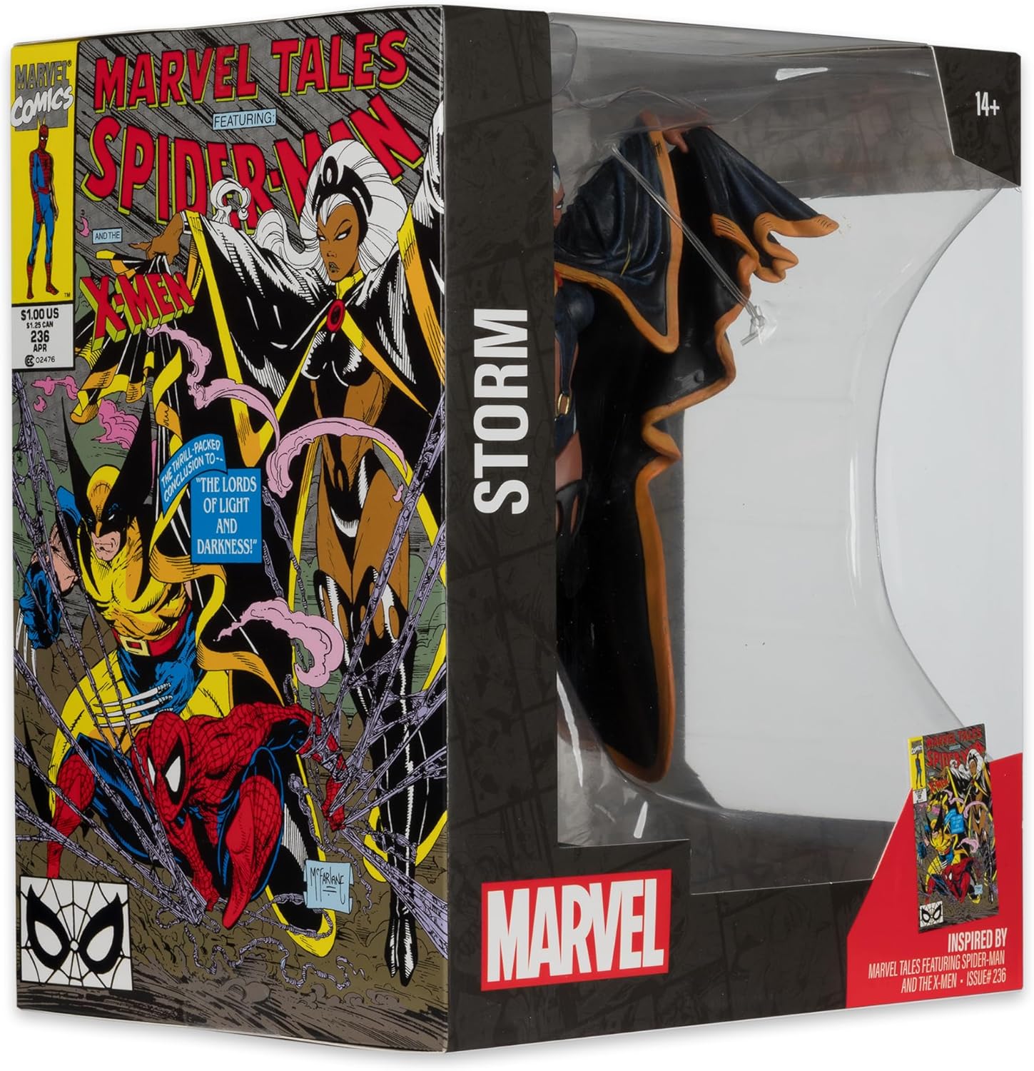 McFarlane Toys - Marvel Storm Coleccionable a escala 1:10 con escena (Marvel Tales con Spider-Man y The X-Men #236