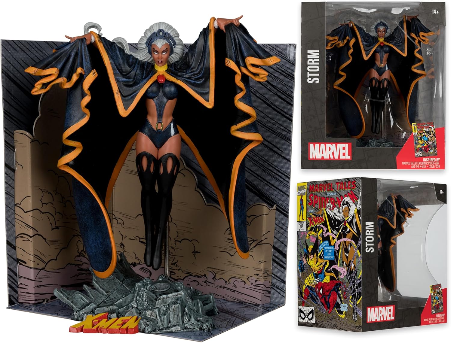 McFarlane Toys - Marvel Storm Coleccionable a escala 1:10 con escena (Marvel Tales con Spider-Man y The X-Men #236