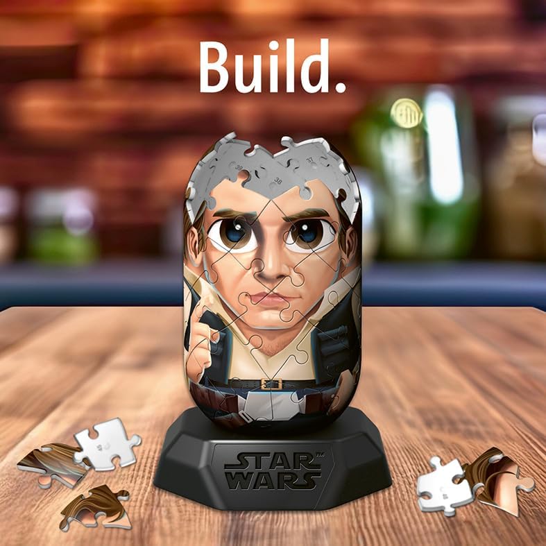 Ravensburger Hylkies: la Nueva Gama coleccionables para Montar tú Mismo. Figura #19 – Han Solo – para Todos los Fans de Star Wars – Construir, Enamorarse, coleccionar, Color Azul (12008006