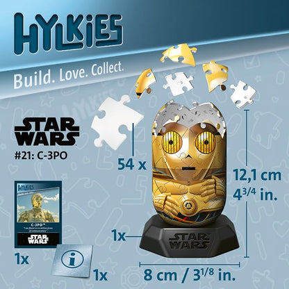 Ravensburger Hylkies: la Nueva Gama coleccionables para Montar tú Mismo. Figura #21 – C-3PO – para Todos los Fans de Star Wars – Construir, Enamorarse, coleccionar (12008008
