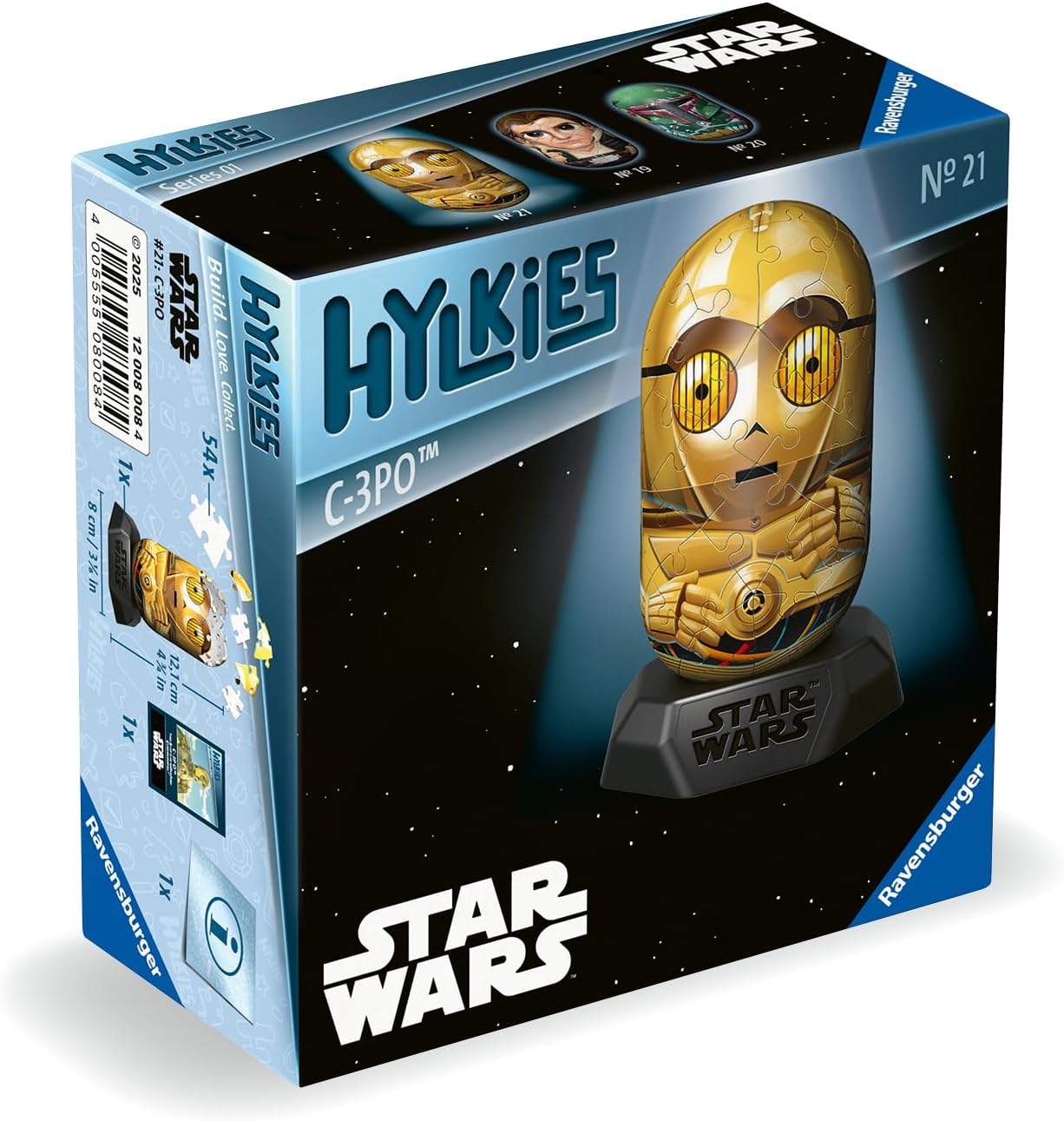 Ravensburger Hylkies: la Nueva Gama coleccionables para Montar tú Mismo. Figura #21 – C-3PO – para Todos los Fans de Star Wars – Construir, Enamorarse, coleccionar (12008008