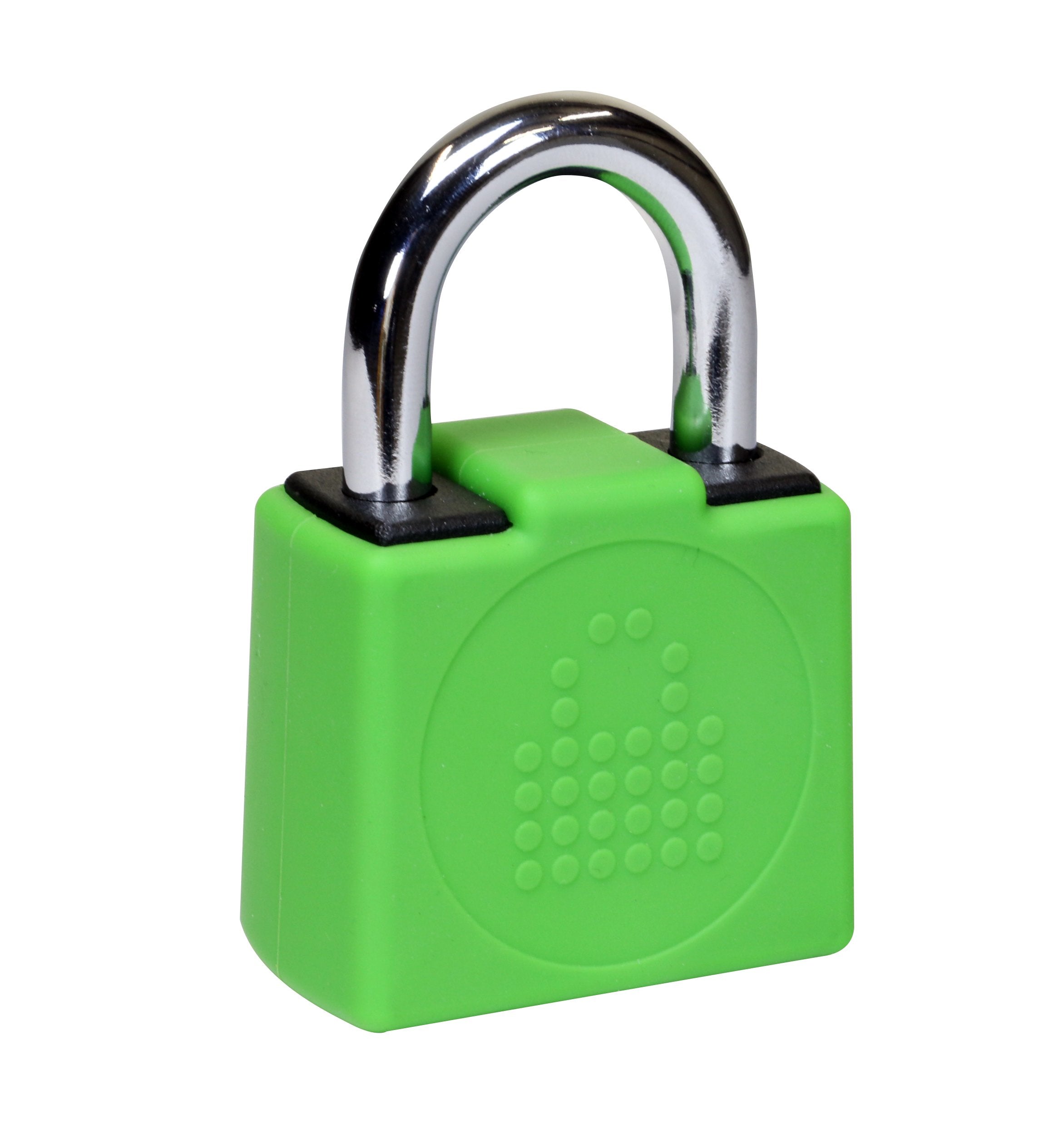 LocknCharge Resettable Keyless Silicone Covered Padlock for Carrier - Green 10128