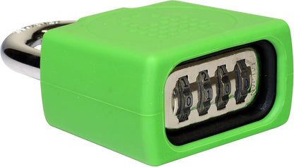 LocknCharge Resettable Keyless Silicone Covered Padlock for Carrier - Green 10128