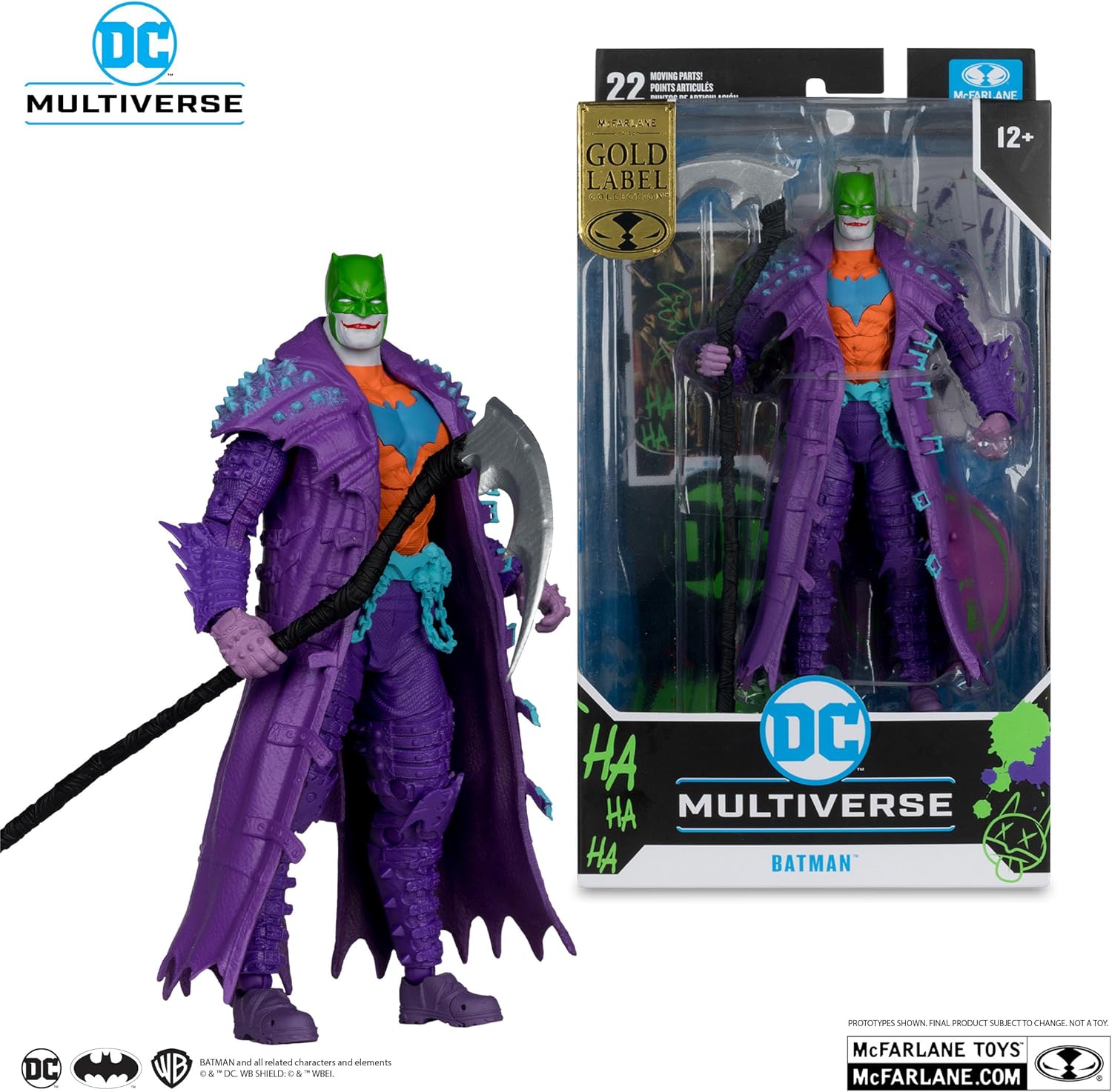 Dc Multiverse Action Figure Batman (Dark Nights: Death Metal) Jokerized (Gold Label) 18 Cm