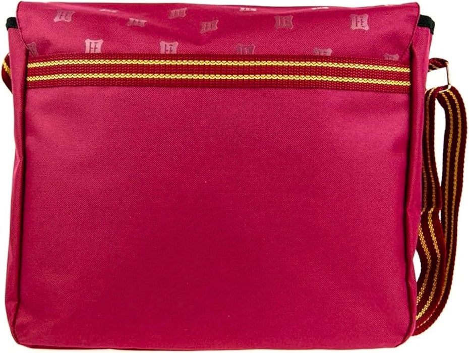 Harry Potter Hogwarts Crest Burgundy Messenger Courier Bag (01721