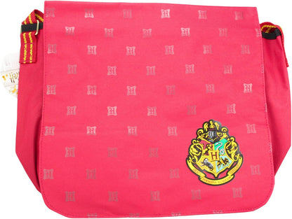 Harry Potter Hogwarts Crest Burgundy Messenger Courier Bag (01721