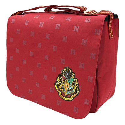 Harry Potter Hogwarts Crest Burgundy Messenger Courier Bag (01721