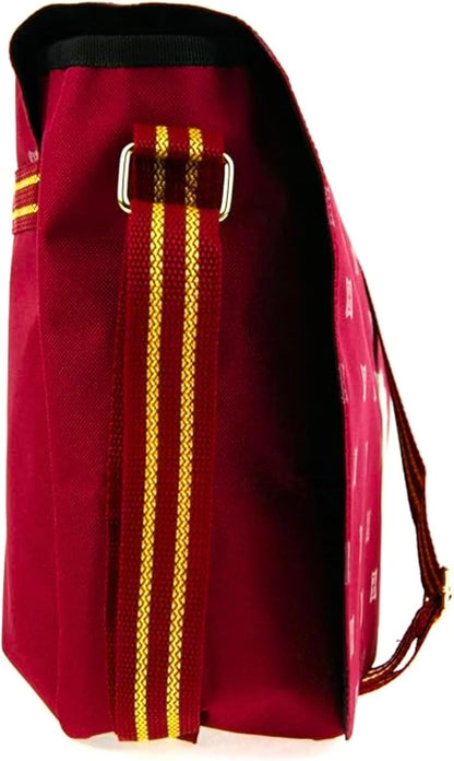 Harry Potter Hogwarts Crest Burgundy Messenger Courier Bag (01721