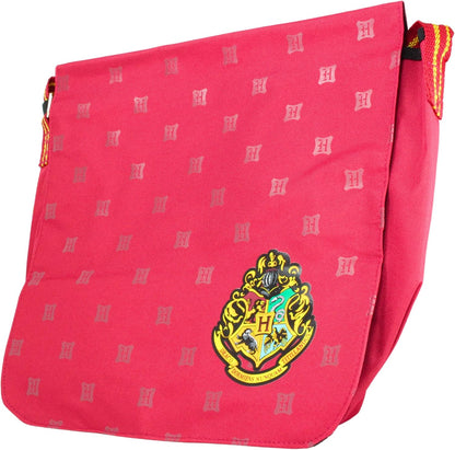 Harry Potter Hogwarts Crest Burgundy Messenger Courier Bag (01721