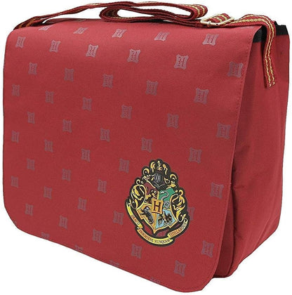 Harry Potter Hogwarts Crest Burgundy Messenger Courier Bag (01721