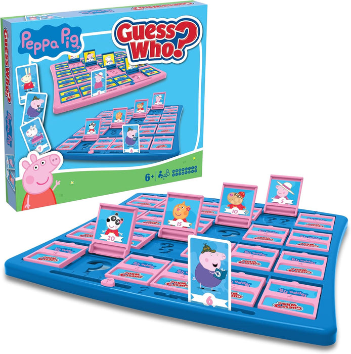 Winning Moves Peppa Pig Guess Who? Board Game including Peppa, Mummy Pig, George, Daddy Pig easy to set up, gift for ages 6 plus