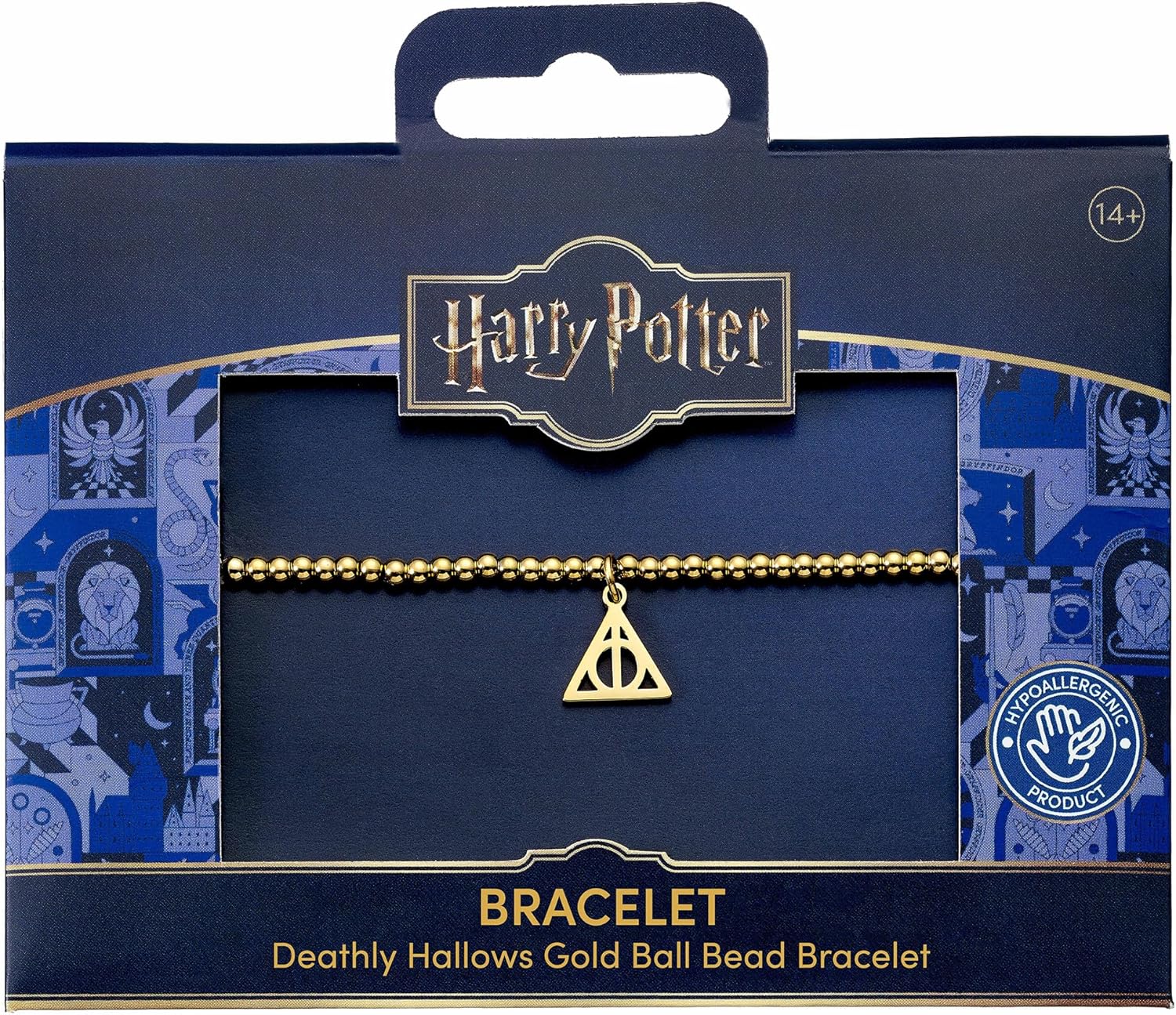 Harry Potter Stainless Steel Deathly Hallows Gold Ball Bead Bracelet