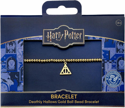 Harry Potter Stainless Steel Deathly Hallows Gold Ball Bead Bracelet