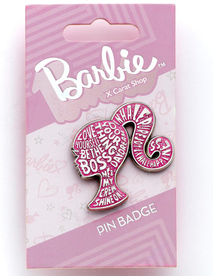 Barbie Sparkly Silhouette Enamel Pin Badge - Pink