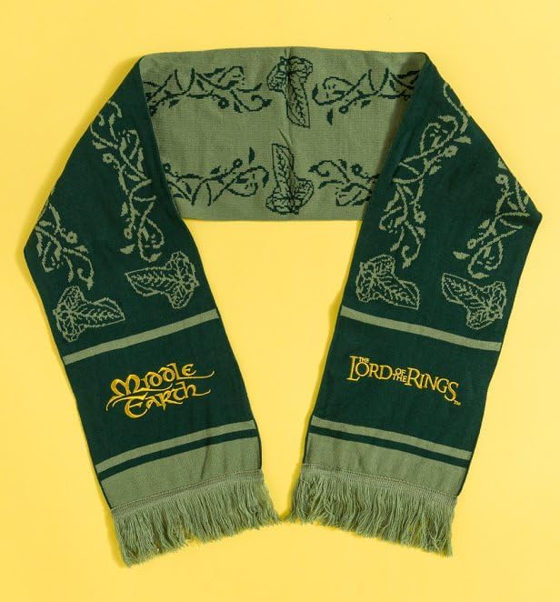 Lord of The Rings Middle Earth Knitted Bobble Hat and Scarf Set Green