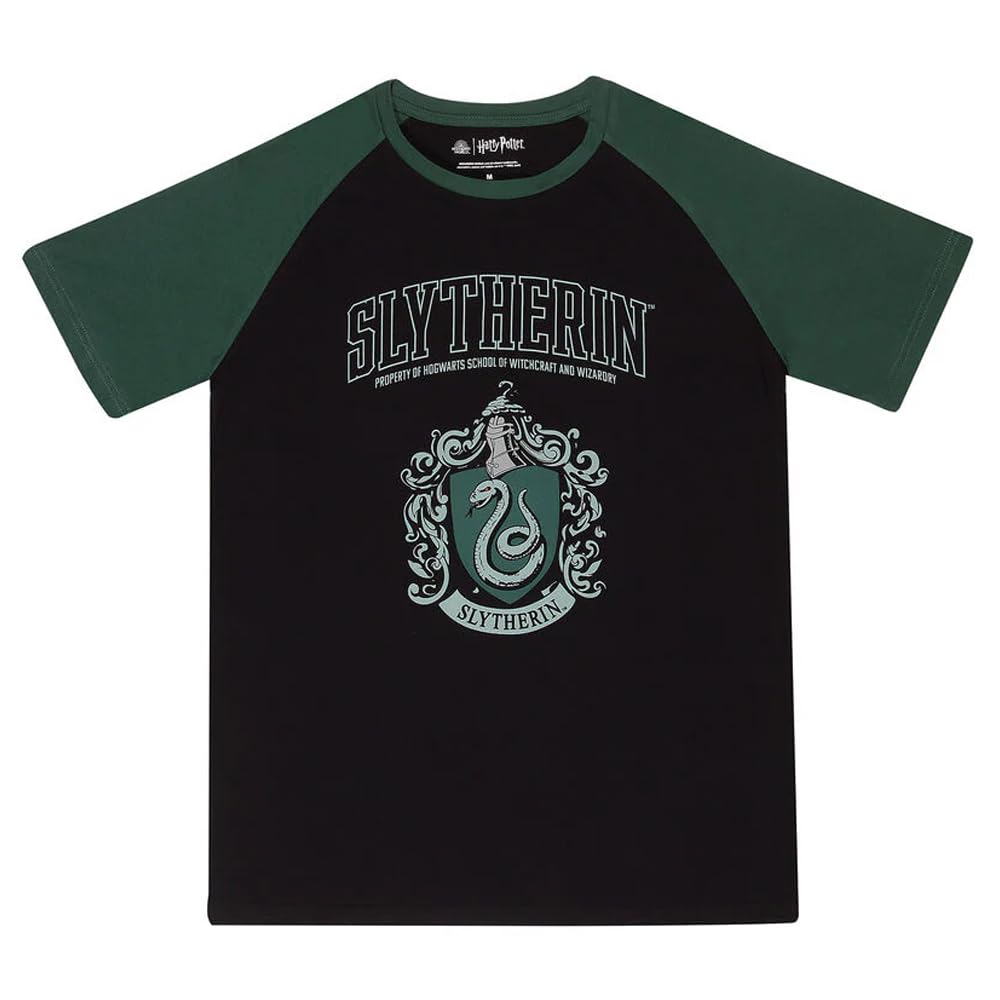 Harry Potter - Slytherin House (Unisex Raglan T-Shirt) Ex Large