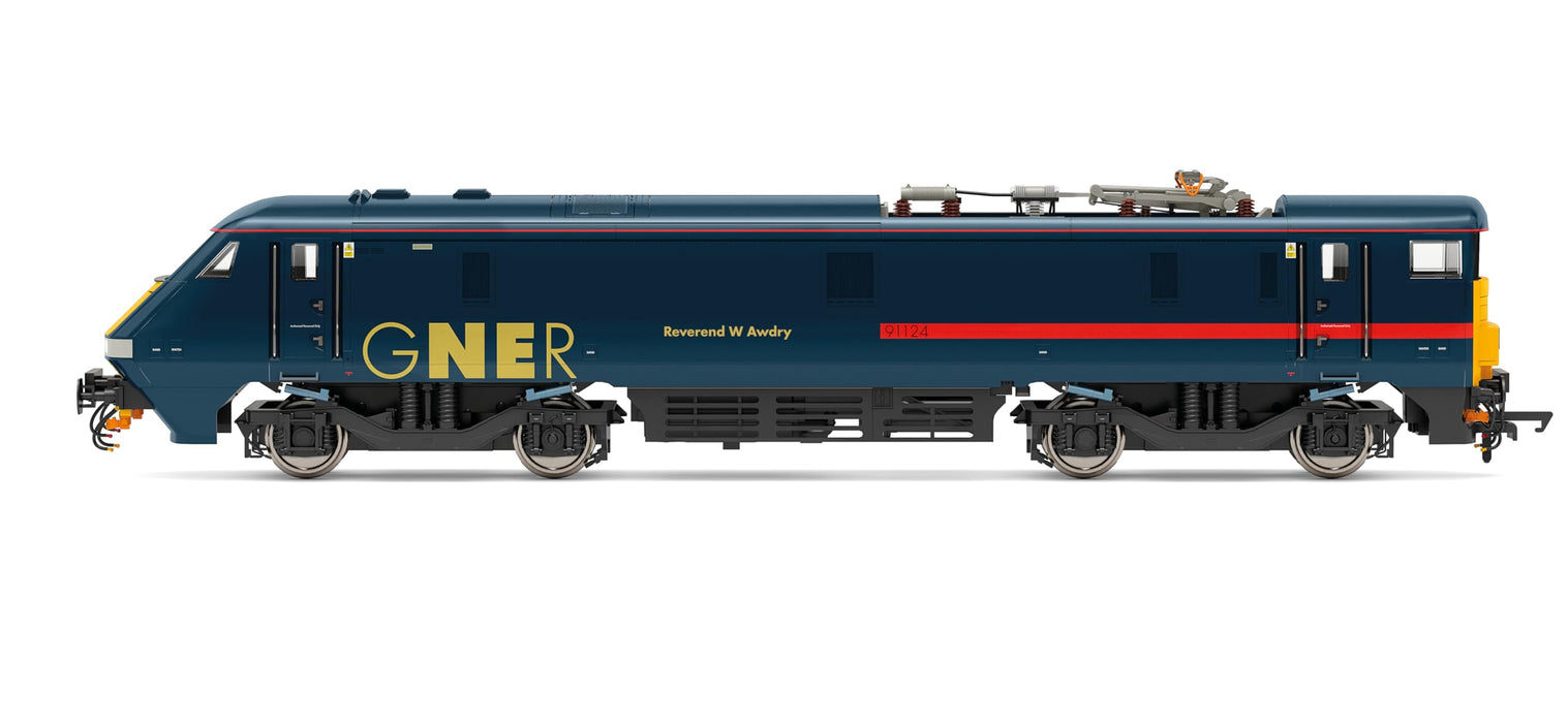 Hornby Electric Train - R30424 GNER Class 91 Reverend W Awdry 91124 - Era 9 00 Gauge Locomotives for Train Set, Engine Models for Adults - 1:76 Scale Model Gift