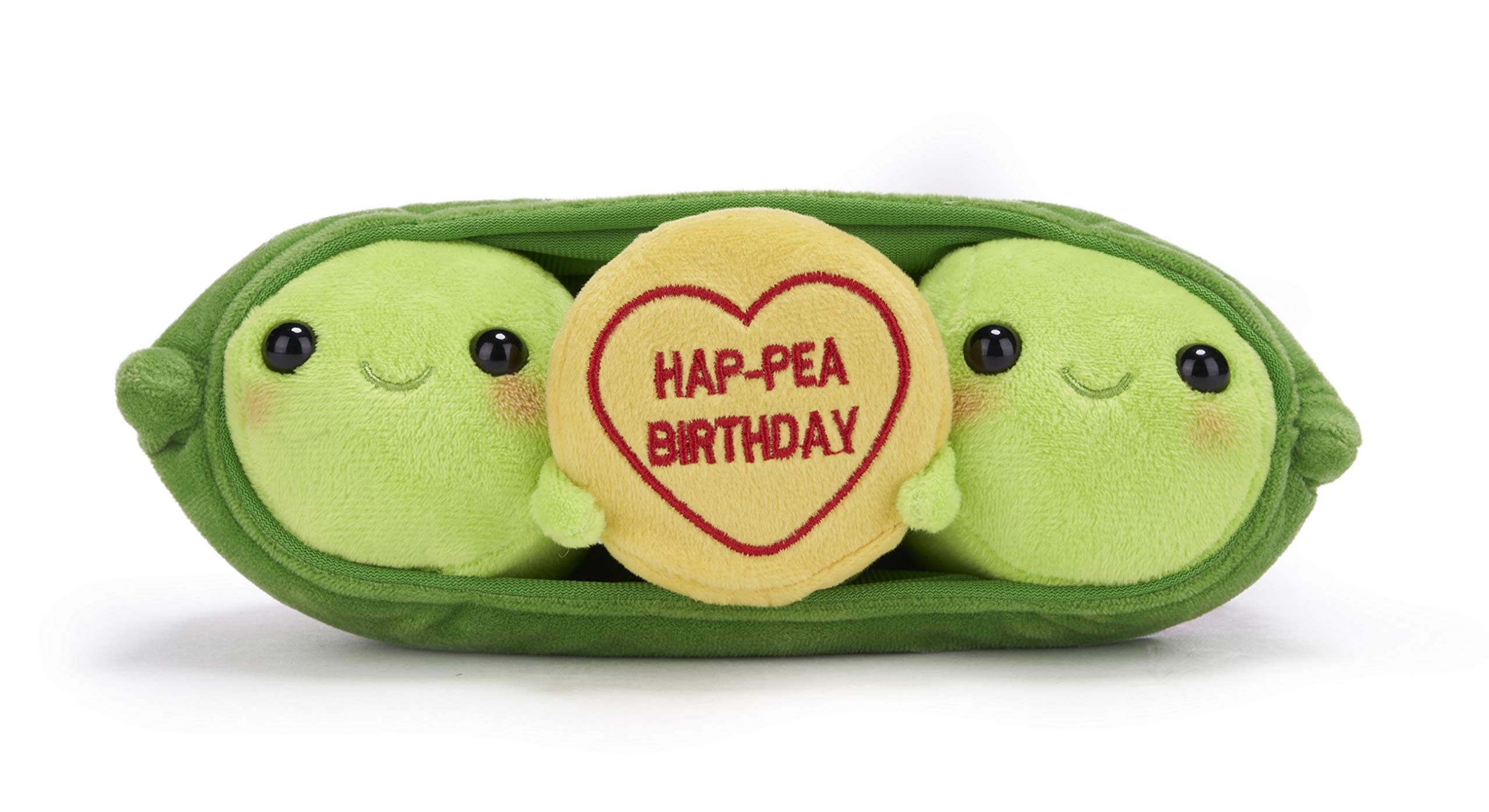 Swizzels Love Hearts Pete & Penelope Pea 'HAP-PEA BIRTHDAY' Message 9" Soft Toy (23cm