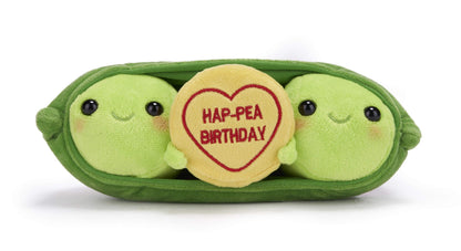 Swizzels Love Hearts Pete & Penelope Pea 'HAP-PEA BIRTHDAY' Message 9" Soft Toy (23cm
