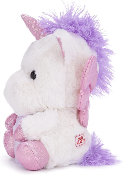 Posh Paws Swizzels Love Hearts Sparkles the Unicorn, ‘BFF’ 18cm (7-inches) Soft Toy