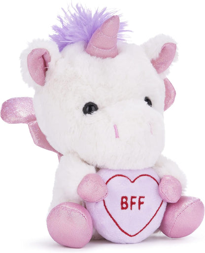 Posh Paws Swizzels Love Hearts Sparkles the Unicorn, ‘BFF’ 18cm (7-inches) Soft Toy