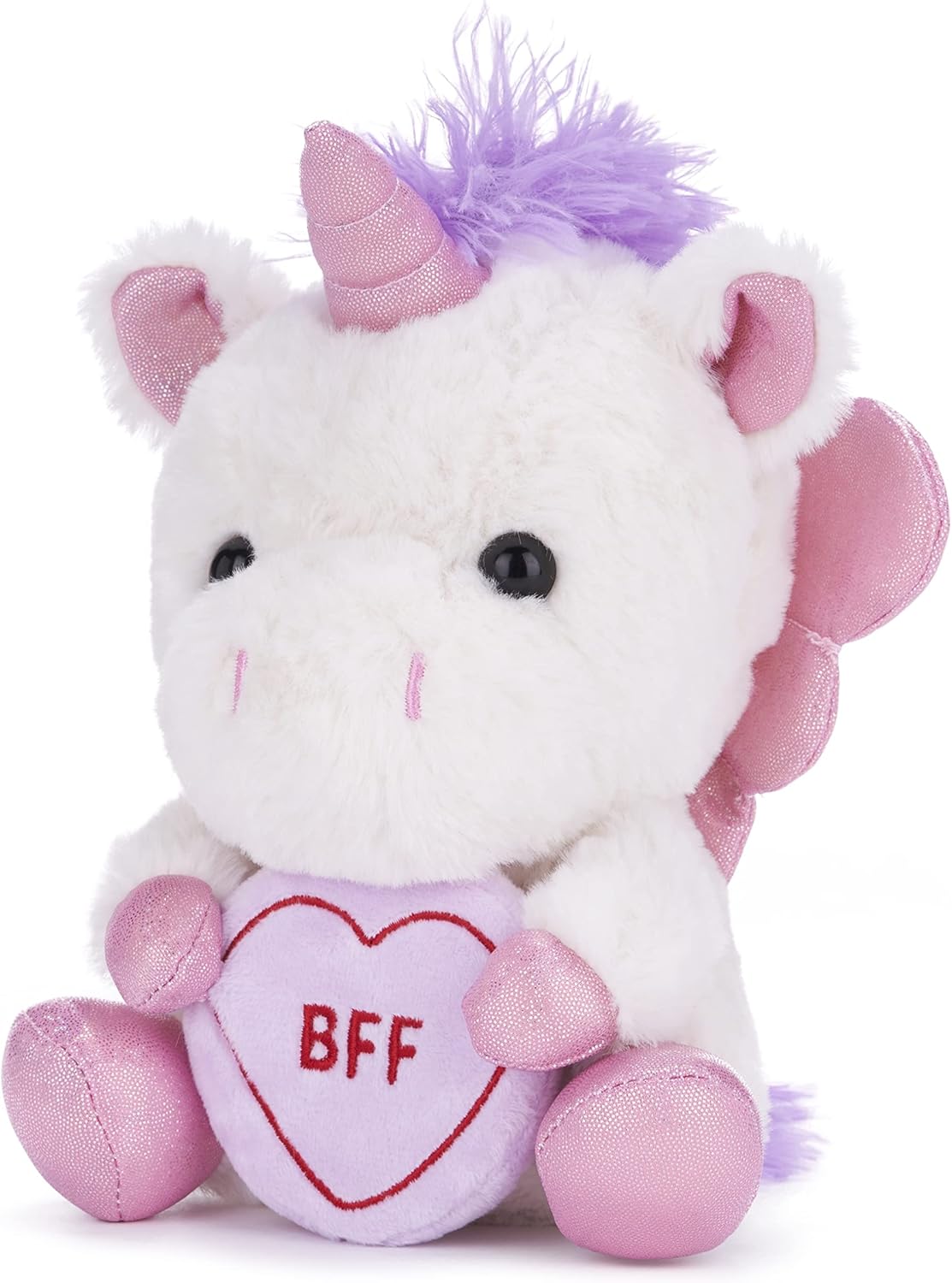 Posh Paws Swizzels Love Hearts Sparkles the Unicorn, ‘BFF’ 18cm (7-inches) Soft Toy