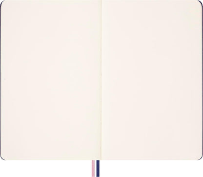 Moleskine Sakura Notebook, Notebook with Blank Pages, Hardcover in Fabric and Elastic Closure, with Greeting Card and Themed Stickers, Large Size 13 x 21 cm
