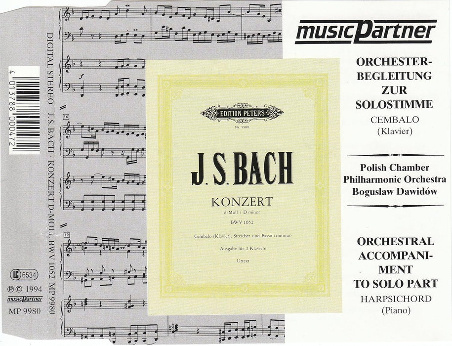 J. S. Bach, Cembalokonzert d-Moll BWV 1052 / Harpsichord Concerto in D minor BWV 1052 Orchesterbegleitung zur Solostimme /Orchestral Accompaniment to solo part