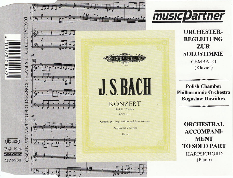J. S. Bach, Cembalokonzert d-Moll BWV 1052 / Harpsichord Concerto in D minor BWV 1052 Orchesterbegleitung zur Solostimme /Orchestral Accompaniment to solo part