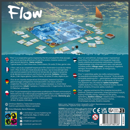 Brain Games - Flow - Cooperative Games Inspired by the Multi-Award Winning Animated Movie of the Same Name - Help Animals Defeat Their Fear of Water - 1-6 Players - Ages 8+