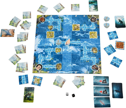 Brain Games - Flow - Cooperative Games Inspired by the Multi-Award Winning Animated Movie of the Same Name - Help Animals Defeat Their Fear of Water - 1-6 Players - Ages 8+
