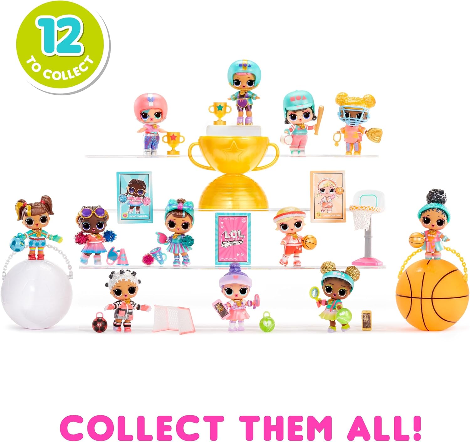 L.O.L. Surprise! All-Star Sports Vault Collection Tots - Comprend 1 Poupée, Emballage Opaque, 12 Poupées à Collectionner, 8 Accessoires à Déballer, Cadeau Pour les Enfants de 4 Ans et +