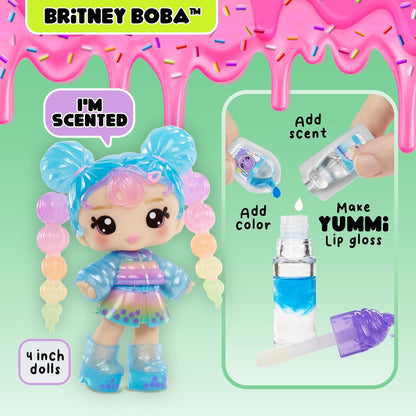 Yummiland Lip Gloss Doll - Britney Boba - Inclusief DIY Lip Gloss Kit, Geschikt Voor Kinderen Vanaf 4 Jaar