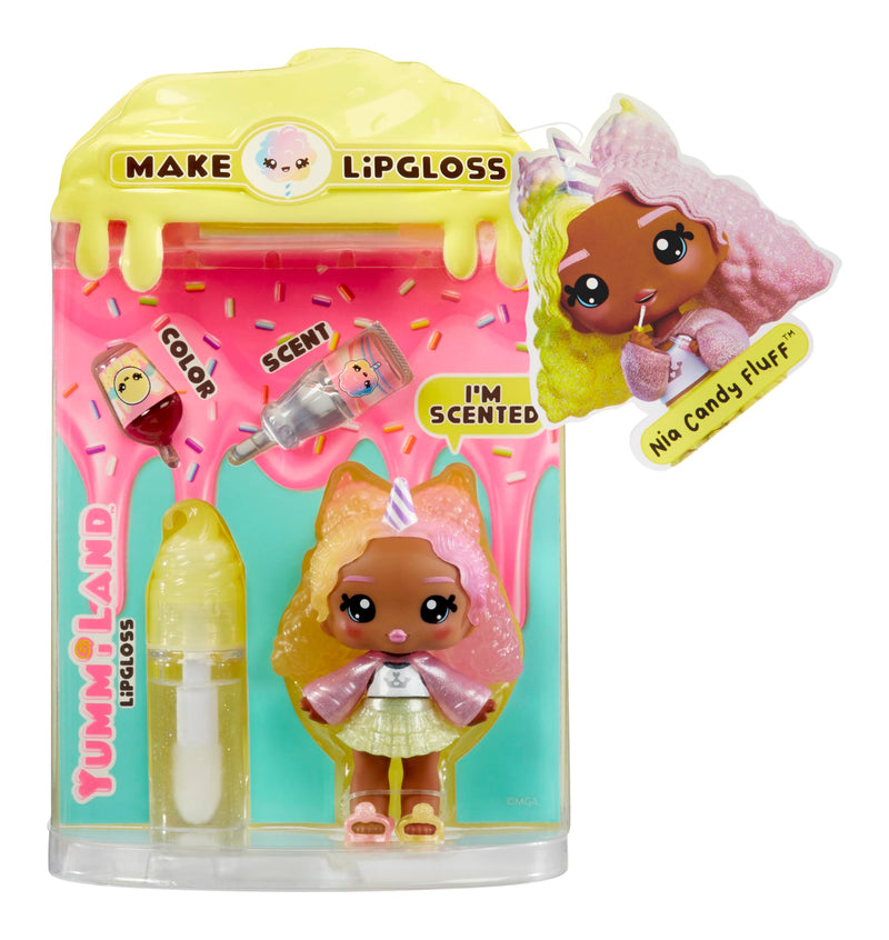 Yummiland Lip Gloss Doll - Nia Candy Fluff - Inclusief DIY Lip Gloss Kit, Geschikt Voor Kinderen Vanaf 4 Jaar