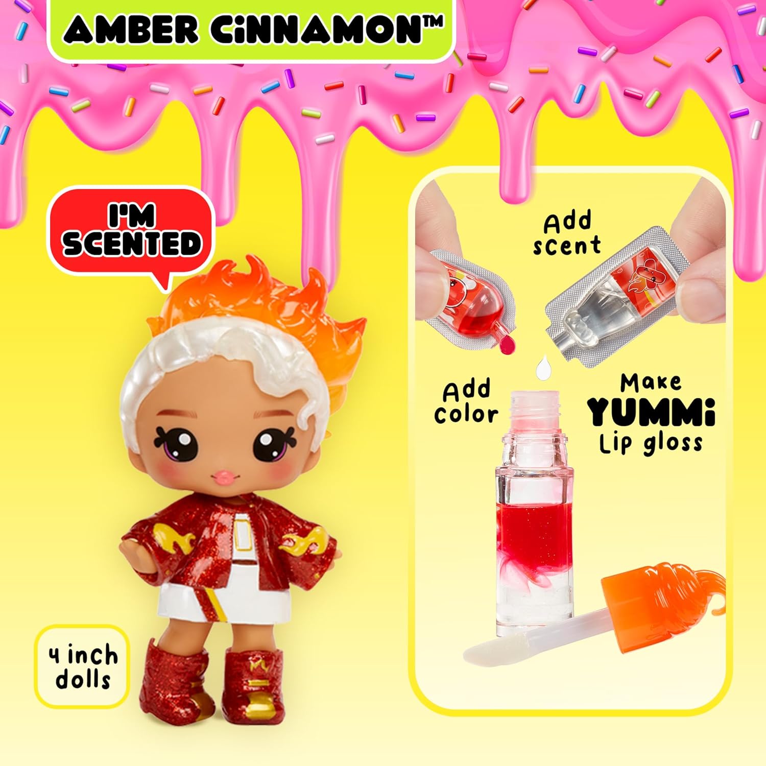 MGA Entertainment - Yummiland Pop - Amber Cinnamon met Lipgloss Set