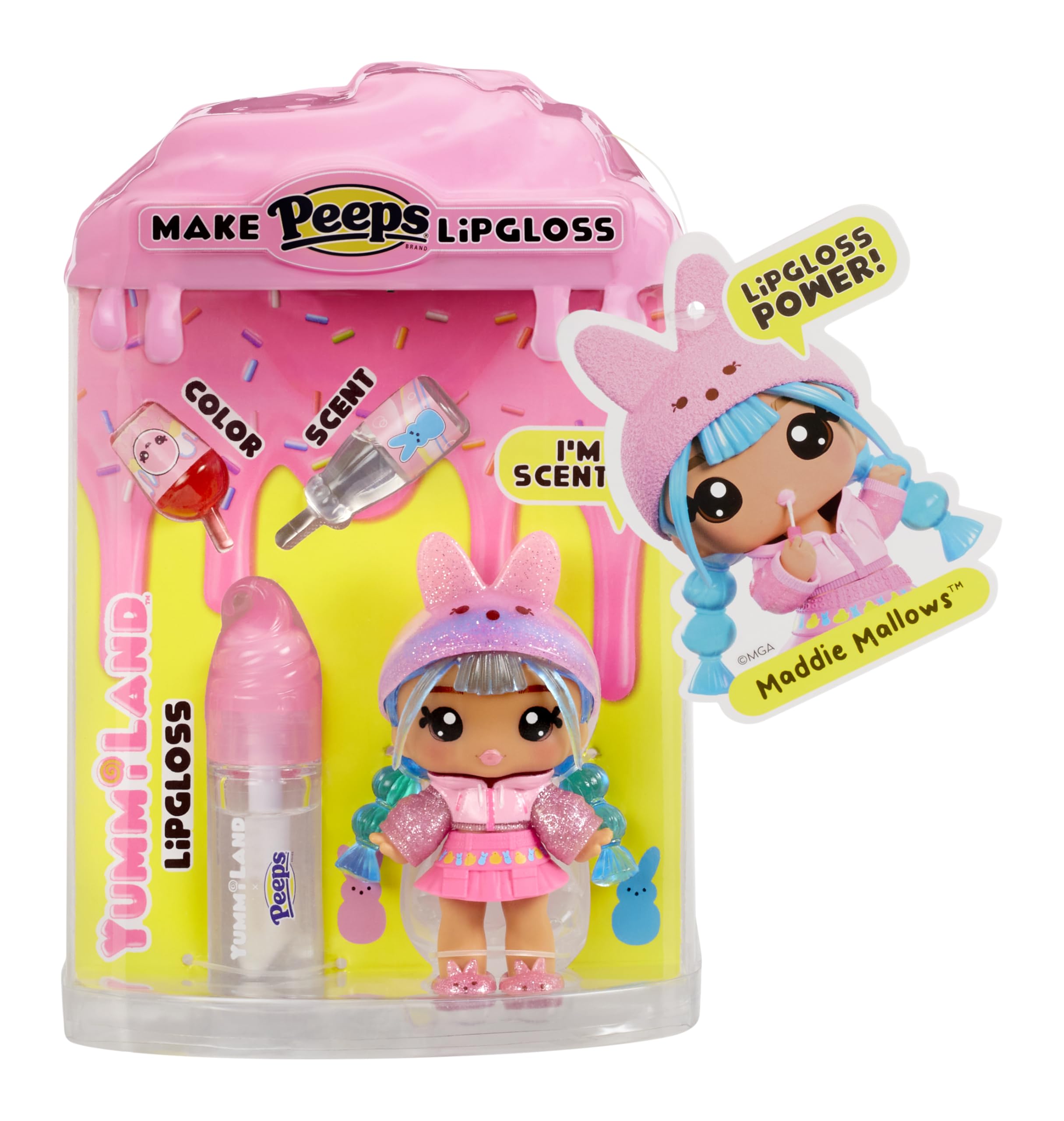MGA Entertainment - Yummiland Pop - Easter Marsha Peeps Roze met Lipgloss Set