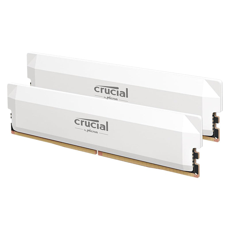 Crucial Pro DDR5 RAM 64GB Kit (2x32GB) 6400MHz CL40, Overclocking Gaming Memory, Intel XMP 3.0 / AMD EXPO, Computer Memory (PC), White - CP2K32G64C40U5W