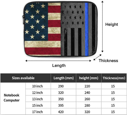 Borsa per computer American Thin Blue Line Flag assorbe urti e vibrazioni, adatta alla maggior parte dei modelli di computer