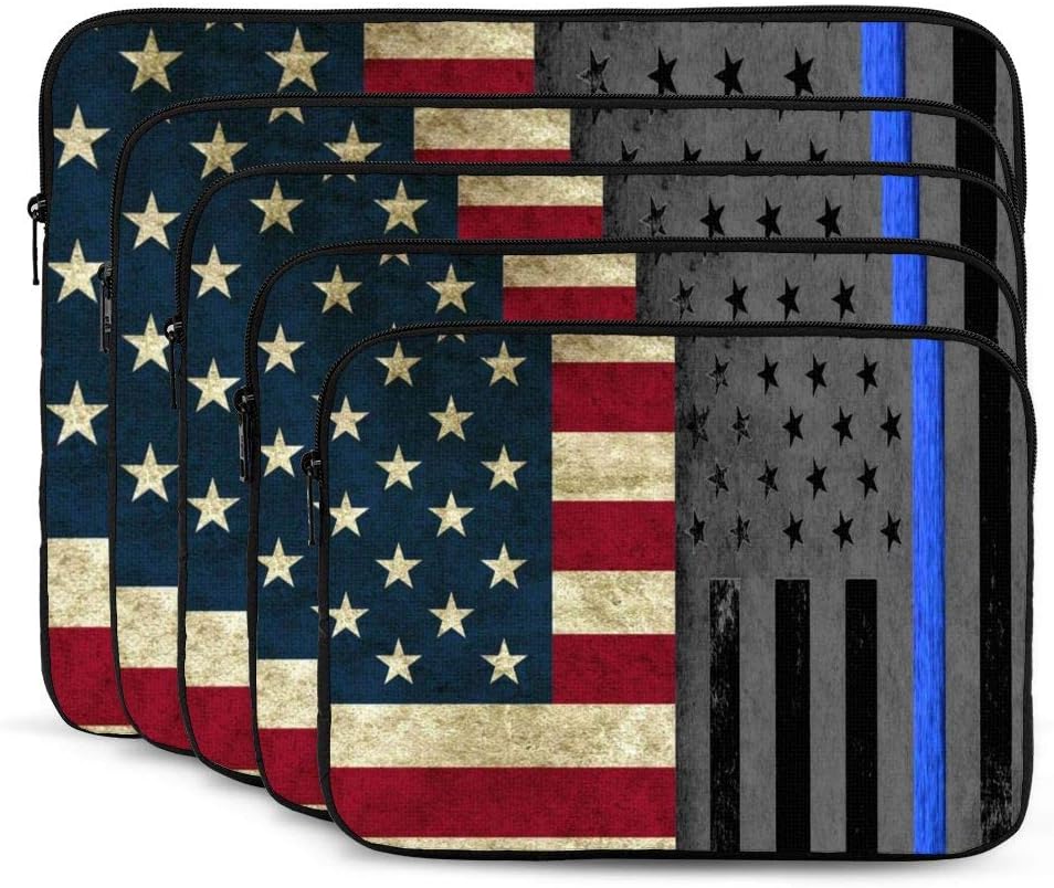 Borsa per computer American Thin Blue Line Flag assorbe urti e vibrazioni, adatta alla maggior parte dei modelli di computer