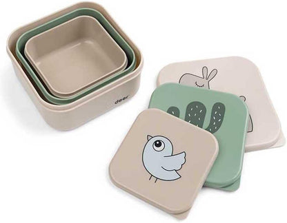 Done by Deer Lalee Sand Mix Snack Box Set of 3 Practical Snack Boxes in Three Different Sizes Box: 100% PP, Lid: 100% Polyethylene Food Grade