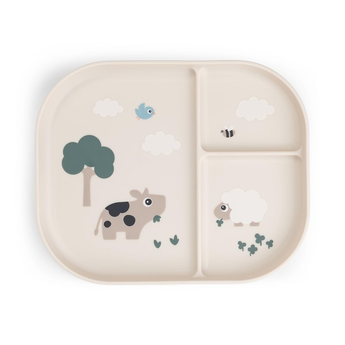 Done by Deer Foodie Kids and Baby Plate, with Compartments, Non-Slip, BPA-Free, 100% Food Grade Polypropylene, 22 x 18 x 2 cm