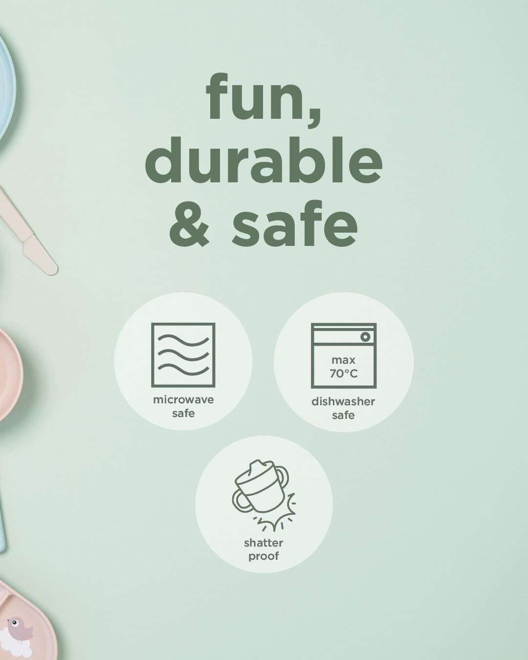 Done by Deer Foodie Kids and Baby Plate, with Compartments, Non-Slip, BPA-Free, 100% Food Grade Polypropylene, 22 x 18 x 2 cm