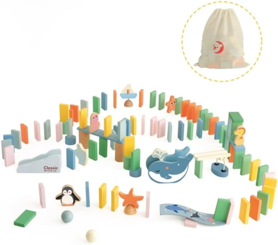 Classic World Houten Domino Oceaan, 100dlg.