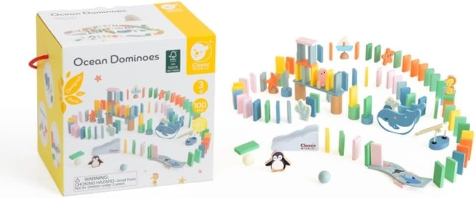 Classic World Houten Domino Oceaan, 100dlg.
