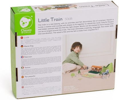 Classic World Set da gioco piccolo per pista ferroviaria in legno, 40 pezzi.