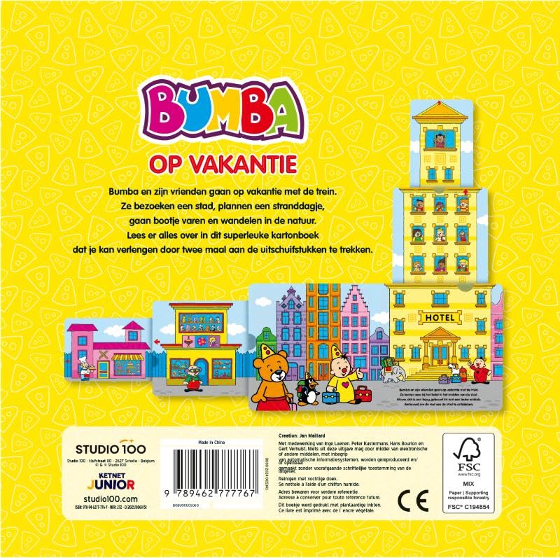 Studio 100 - Bumba Uitschuifbaar Kartonboek - Op Vakantie